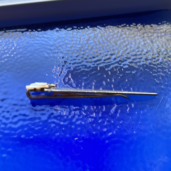 Vintage Signed Swank Tie Clip - Saw - Mother-of-Pearl - Picture 3 of 7